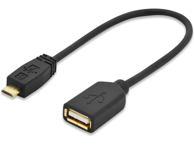 Cable USB EDNET Micro-USB B/USB A 0.2 m Macho/Hembra Negro