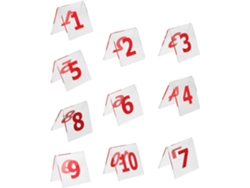 Números De Mesa Acrílicos De Doble Cara, Rojos, Juego De 10