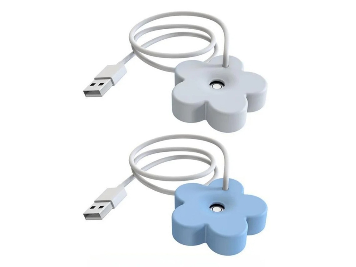 Mini Humidificador Para Plantas Flor Creativa Usb Portátil Yizhood Branco Azul