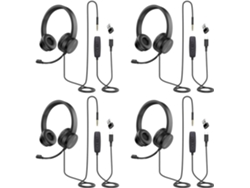 4 Auriculares Usb Con Micrófonos Estéreo Con Cancelación De Ruido Para Centros De Llamadas, Conferencias Telefónicas Y Skype.