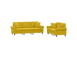 Maison Exclusive - Juego De Sofás Con Cojines 2 Piezas Terciopelo Amarillo