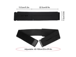 Riñonera para running, fabricada en 92% poliéster y 8% elastano.
