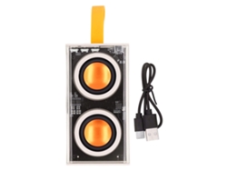 Mini Altavoz Portátil Bluetooth 5.0, Transparente, Con Luz Led Beige.