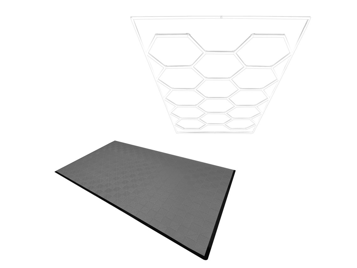 Paneles de polipropileno con bordes grises y luz LED hexagonal para techo MONSTERSHOP (120 unidades)