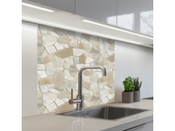 Paneles de mosaico para salpicadero de cocina - Piedras - Beige 80x80 cm