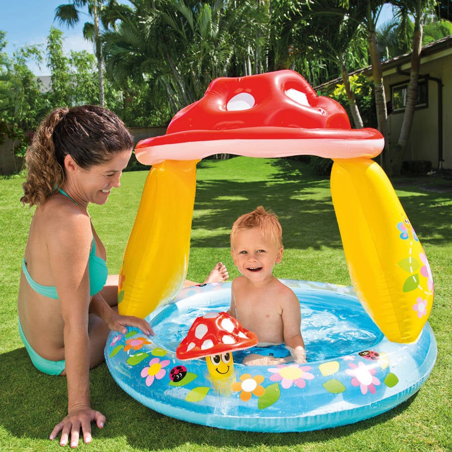 Piscina Hinchable Intex 57114 cogumelo 45l 102x102x89cm bebe seta con parasol 102 89