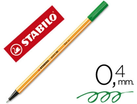 Marcador Stabilo Ponta de Fibra Point 88 Verde Folha 0.4 mm