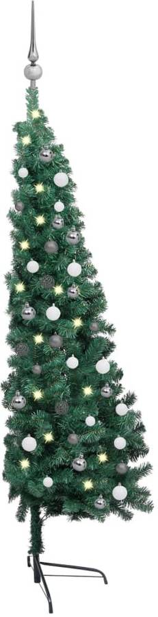 Medio Árbol De navidad artificial con led y verde 180 cm vidaxl luzes 11x55x18