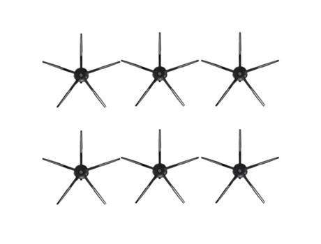 6 uds cepillo lateral negro de 5 brazos para Xiaomi Roborock S6 S5Max E35 E2 piezas de Robot aspirador