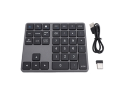 Teclado Numérico Sem Fio 35 Teclas 2.4g Bt5.0 Bt3.0 Para Laptop Desktop Smartphone Os X Cinza