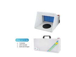 Cabina de pintura con aerógrafo, construcción duradera, filtración de aire eficiente, blanca (OEM).