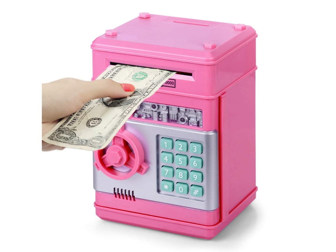 Hucha Cerdo Electrónica Atm Con Contraseña, Regalo Para Niños Mayores De 3 Años, Rosa