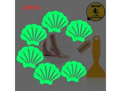 12 Pegatinas Antideslizantes Para Bañera Con Diseño De Huellas De Animales: Tracción Segura Para Bañeras Y Duchas.