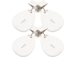 Pesas Para Manteles Con Clip Metálico, Superficie Lisa, 4 Unidades, De Piedra. Evitan Resbalones, Ideales Para Picnics