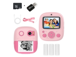 Cámara instantánea Chrui de doble lente 1080p, pantalla IPS de 2,4 pulgadas, zoom 8x y tarjeta de 32 GB (rosa)
