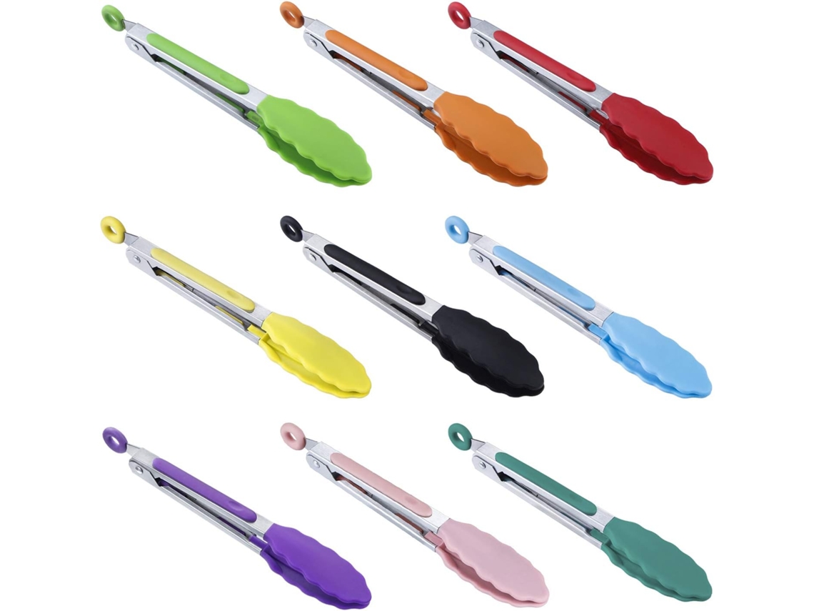 Juego JEIIBRZUI de 9 uñas pequeñas de silicona en diferentes colores: rojo, naranja, amarillo, morado, azul, verde, verde oscuro, rosa y negro