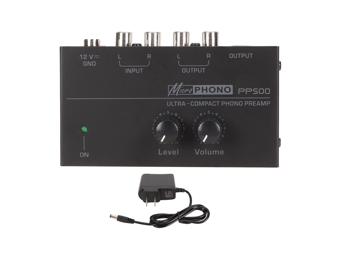Preamplificador De Fonógrafo De Ruido Ultrabajo Con Control De Volumen Independiente Para Tocadiscos Lp, Enchufe Estadounidense De 100-240 V.