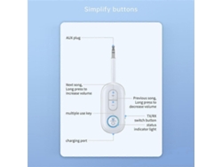 Adaptador auxiliar inalámbrico 2 en 1, transmisor y receptor de audio inalámbrico Bluetooth portátil para coche, Rosewell
