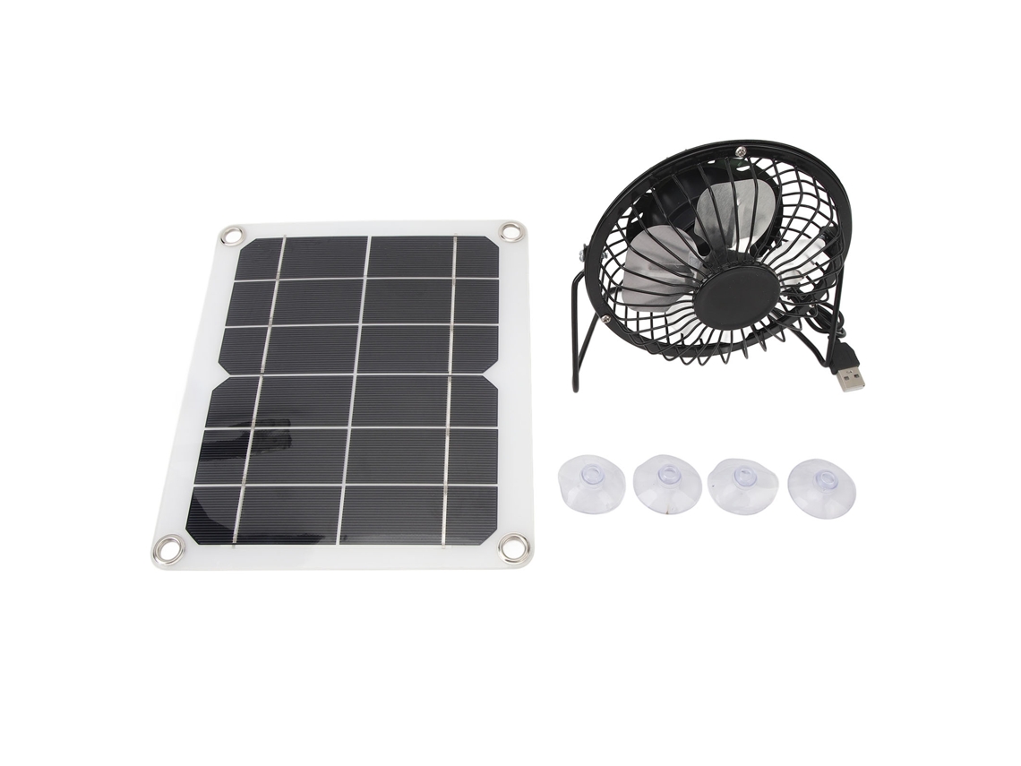 Kit de ventilador con panel solar de 6 W y 6 V, 4 pulgadas, USB