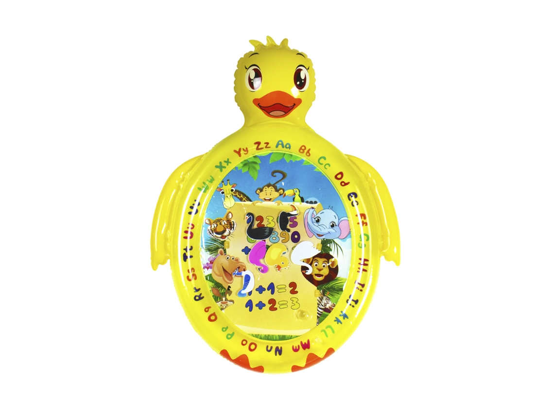 Colchón inflable con forma de pato y diseño de animales. 91 x 71 cm. Presa.