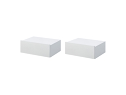 Juego De 2 Mesitas De Noche De Pared Con 1 Cajón, Diseño Moderno En Color Blanco.