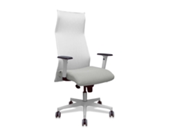 Sillón Albacete Con Mecanismo Sincro Tapizada Con Tela Color Gris Claro Y Malla Color Blanco