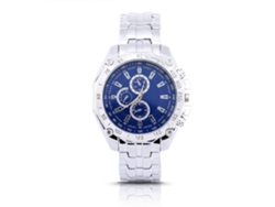 Reloj Analógico De Cuarzo Para Hombre Con Correa De Aleación, Esfera Azul, Resistente Al Agua.