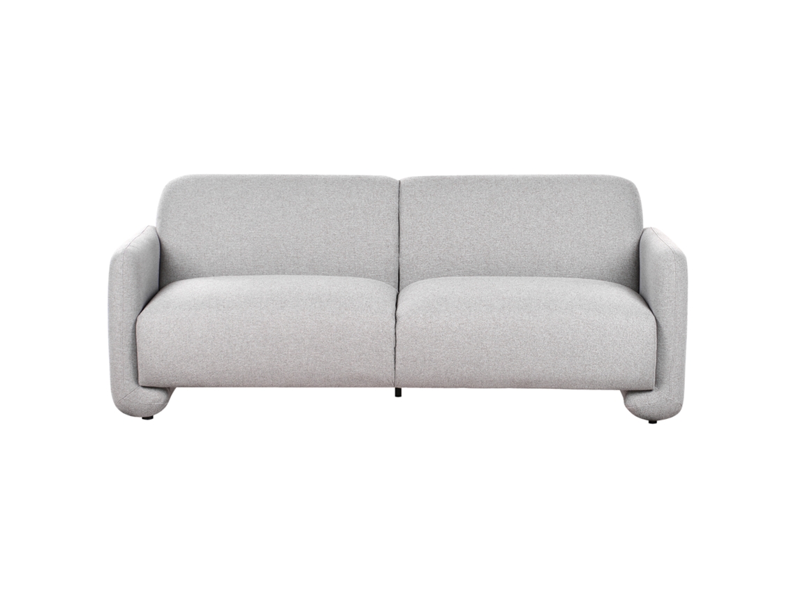 Beliani Saland Sofá 3 Plazas Gris Poliéster 202x82x82
