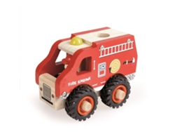 Camión de bomberos de madera de Egmont Toys, 13 x 8 x 10 cm
