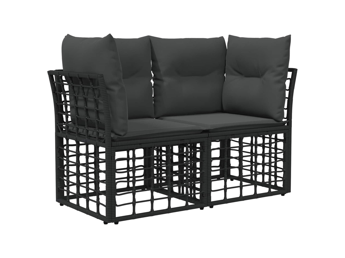 Maison Exclusive - Conjunto De Sofás De Exterior 11 Pcs Negro Y Gris Oscuro