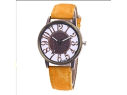 Reloj De Cuarzo Zhoulianfa Con Correa De Denim Y Lona Para Parejas (amarillo)