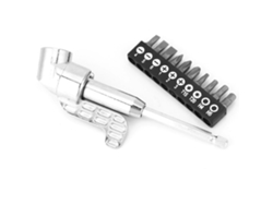 Adaptador de extensión para brocas hexagonales de 1/4 de pulgada a 105 grados para taladro eléctrico con 10 brocas.