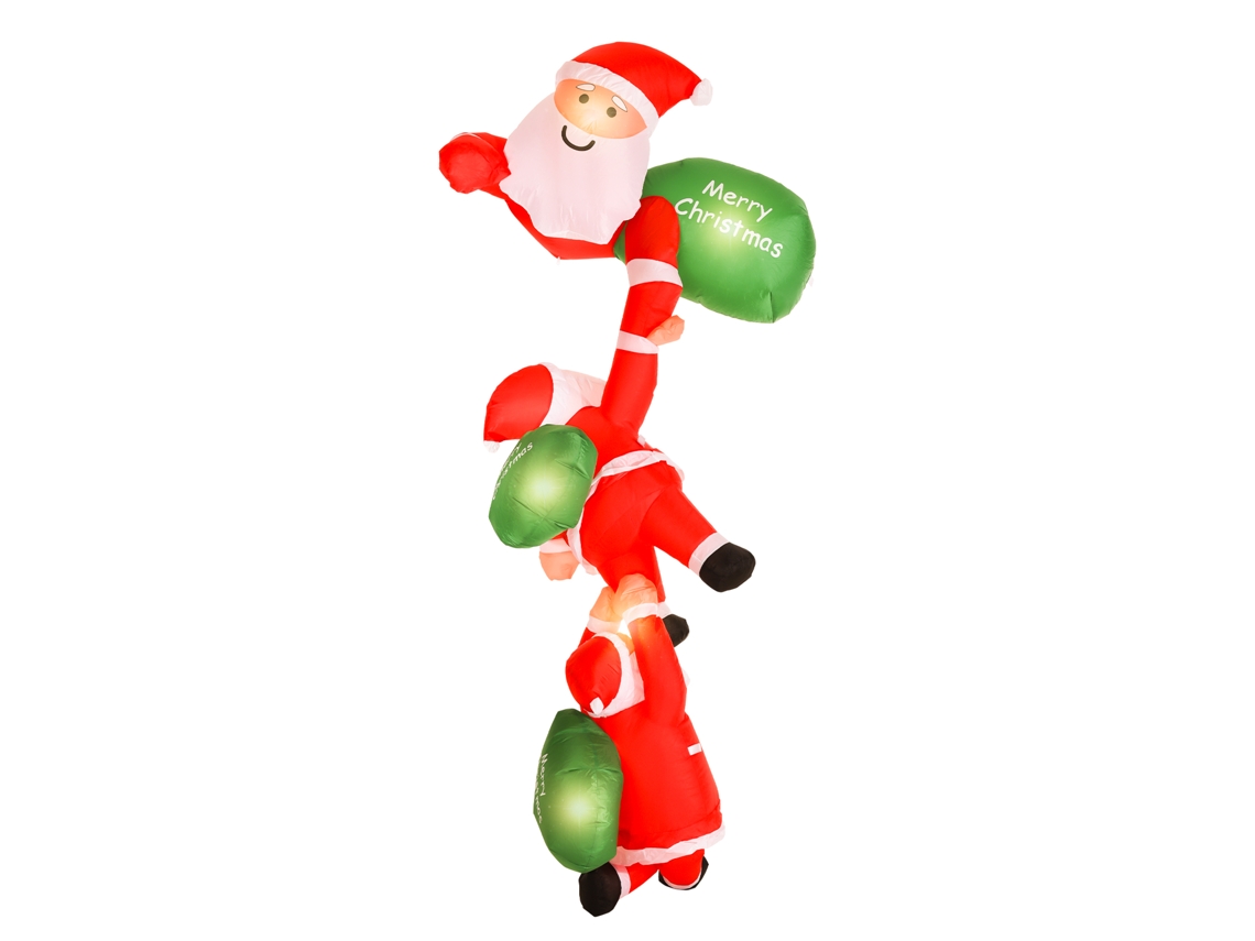 Decoración navideña para exteriores: Papá Noel inflable con luces LED
