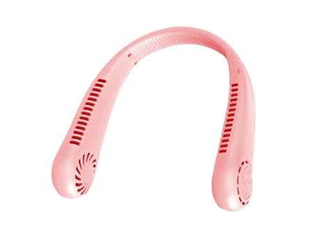 Ventilador de cuello, Ventilador USB ajustable 3 velocidades, ventilador recargable 1200 mAh, manos libres para caminar, deportes, ciclismo - Rosa ...