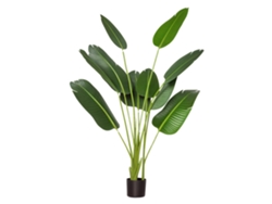 Planta de plátano artificial de 160 cm con maceta y 10 hojas realistas, sintética tropical, para decoración de interiores y exteriores, ideal para el hogar. VELTUS TRADE
