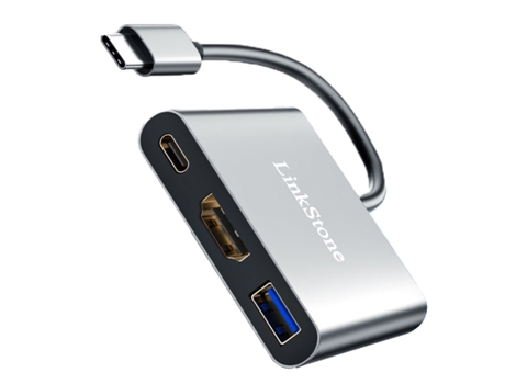 Adaptador LINKSTONE C318E 3In1 Tipo-C a Pd HDMI Usb3.0 para Huawei Mate40/P50 S20