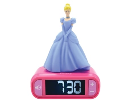 Despertador DISNEY digital Cenicienta con luz de noche 3D y efectos sonoros
