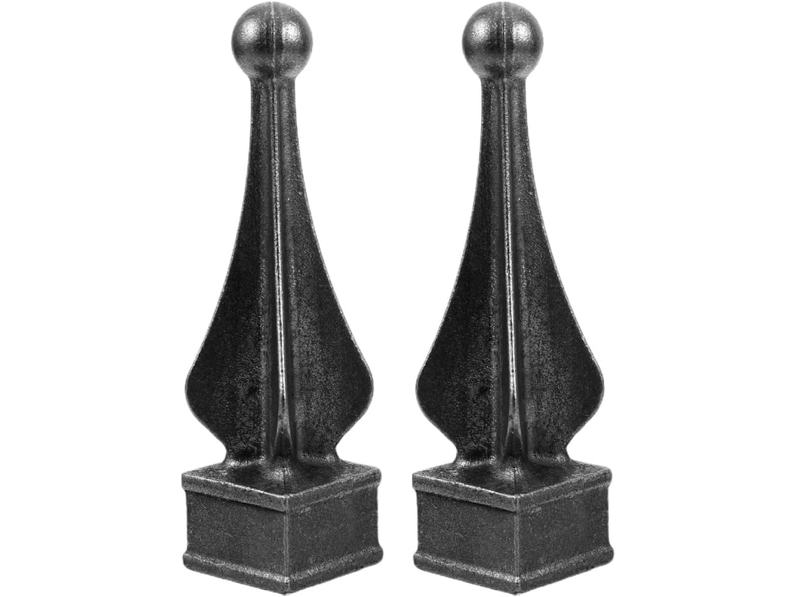2 Tapas De Hierro Negro Para Postes De Cerca, Piezas, Fácil Instalación.