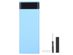 Caixa De Armazenamento De Bateria 18650 Diy Portátil Power Bank Leve Com 8 Baterias Acessório Azul