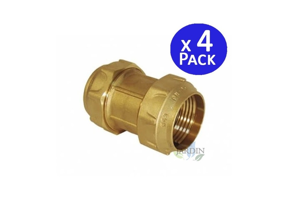 4 X Manguito Latón 63Mm Para Tubería De Polietileno SUINGA