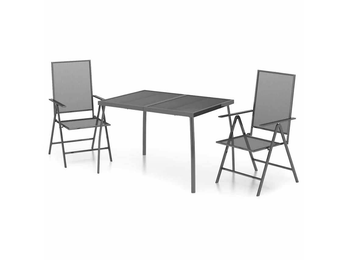 Maison Exclusive - Juego De Comedor De Jardín 3 Piezas Acero Gris Antracita