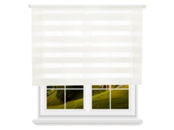 Estor enrollable Wellhome Noche/Día con cadena de PVC, 180 x 175 cm, color blanco roto