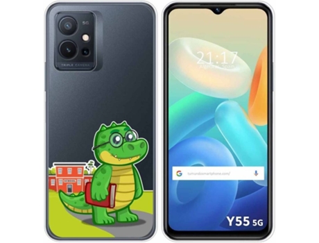 Carcasa para Vivo Y55 5G TUMUNDOSMARTPHONE Dibujos Transparente Coco Multicolor