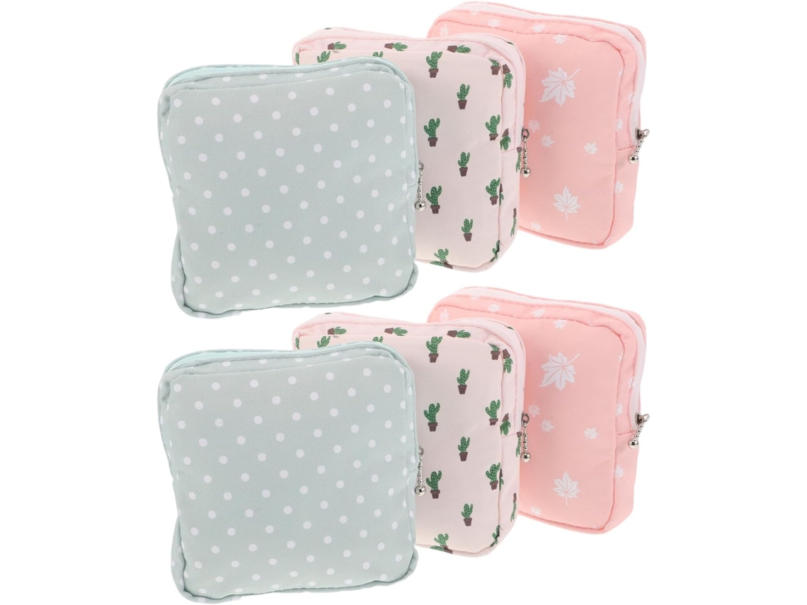 6 Pièces Étui Hygiénique Para Serviettes Menstruelles Rangement Compacto En Coton Protections Hygi...