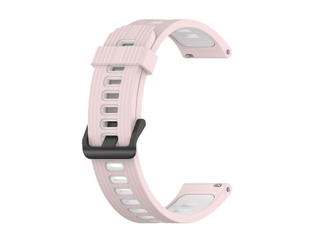Correa De Reloj Inteligente Para Garmin Forerunner 245, Correa De Silicona De Con Patrón Vertical De 20Mm, Color Rosa Y Blanco VENISYMLIS
