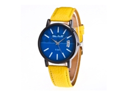 Reloj De Cuarzo Unisex Con Correa De Metal Moda Para Mujer Y Hombre (amarillo)