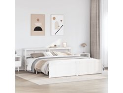 Estructura De Cama Con Cabecero Sin Colchón Blanco 180x200 Cm