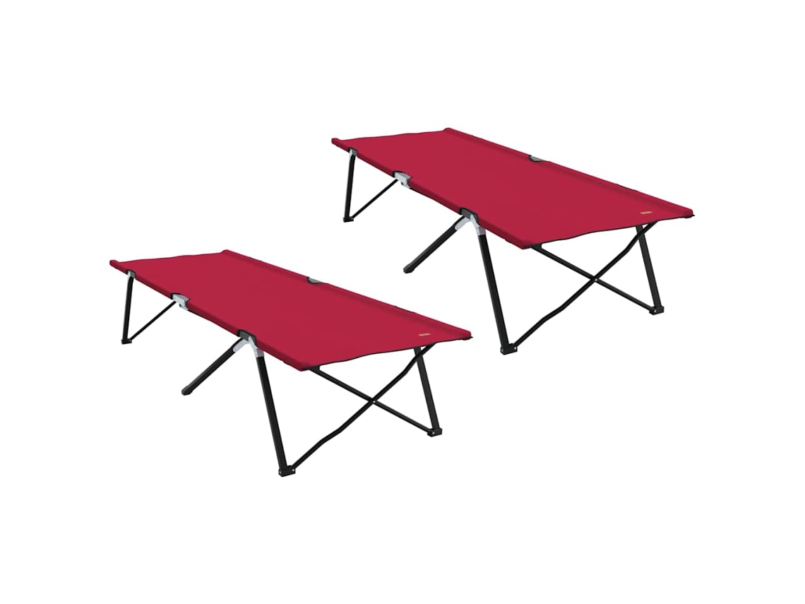 Maison Exclusive - Cama plegable manual (2 unidades), color rojo, 206 x 76 x 74 cm