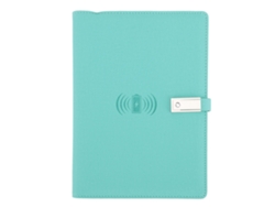 -cuaderno Inteligente De Carga Inalámbrica 8000mah Con Pendrive Usb Tamaño A5 Azul Lago Para Reuniones Y Estudio Diario