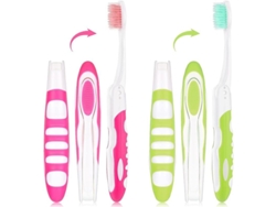 Paquete De 2 Cepillos De Dientes Portátiles Con Cerdas Suaves, Plegables Para Viajes, Acampadas Y Uso Diario.